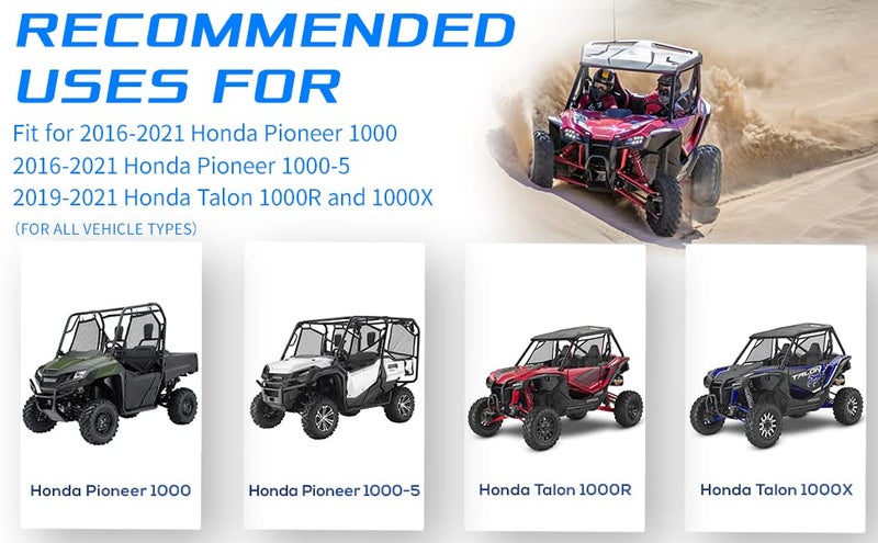 Sunluway For 2016-2021 Honda Pioneer 1000/2016-2021 Honda Pioneer 1000-5/2019-2021 Honda Talon 1000R and 1000X - Replaces 06451-HL4-A01 Front and Rear Ceramic Disc Metal Heavy Duty Brake Pads (4 Sets) - Image 5